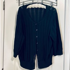 Black Apt 9 3/4 Sleeve Lightweight Sweater Size 3X